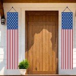 12"x71" American Flag Porch Banner Decor