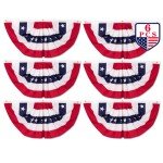 6-Pack Patriotic American Flag Banners for Outdoors