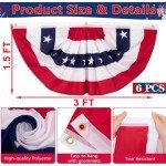 6-Pack Patriotic American Flag Banners for Outdoors