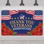 Thank You Veteran Banner with Red Poppies