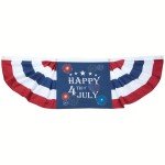 LED 4th of July Bunting Banner with Timer