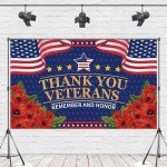 Thank You Veteran Banner with Red Poppies