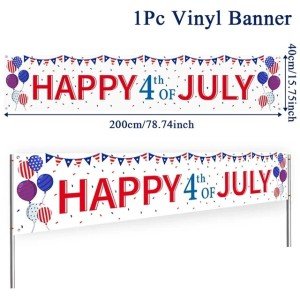 Happy 4th of July Patriotic Banner Decoration