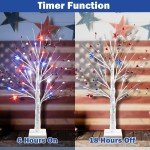 24" Lighted Patriotic Tree for 4th of July