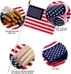 24 Pack American Flags on Stick for 4th of July