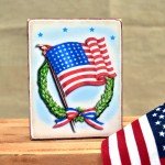 Patriotic American Flag Shelf Sitter Decor 4th of July