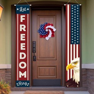 Patriotic Hanging American Flag Banners for July 4th