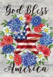 God Bless America Patriotic Star House Flag