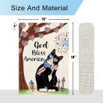 God Bless America Tuxedo Cat Garden Flag 12x18