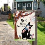 God Bless America Tuxedo Cat Garden Flag 12x18