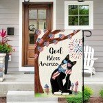 God Bless America Tuxedo Cat Garden Flag 12x18