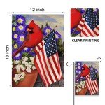 Patriotic Cardinal Garden Flag for 4th of July