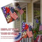 Patriotic Cardinal Garden Flag for 4th of July