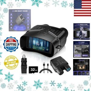 4K Night Vision Goggles with Rechargeable 3'' Display