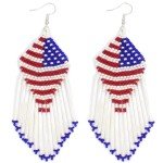 Patriotic Red, White & Blue Handcrafted Earrings