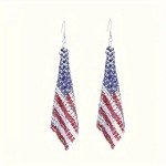 Patriotic American Flag Dangle Earrings for July 4th