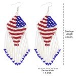 Patriotic Red, White & Blue Handcrafted Earrings