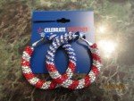 Patriotic American Flag Sparkle Hoop Earrings