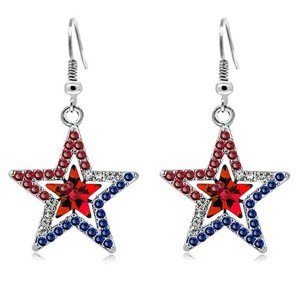 Stars and Stripes Hearts: 4th of July Earrings