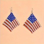 Patriotic American Flag Dangle Earrings for July 4th