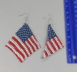 USA Flag Metal Mesh Earrings for 4th of July