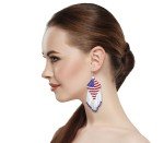 Patriotic Red, White & Blue Handcrafted Earrings