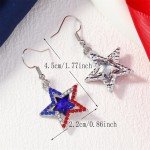 Stars and Stripes Heart Earrings for July 4th