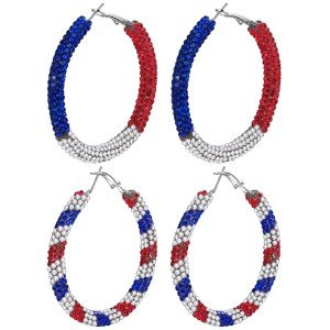 American Flag Hoop Earrings for 4th of July