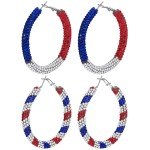 American Flag Hoop Earrings for 4th of July