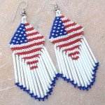 Patriotic Red, White & Blue Handcrafted Earrings