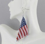 USA Flag Metal Mesh Earrings for 4th of July