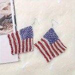 Patriotic American Flag Dangle Earrings for July 4th