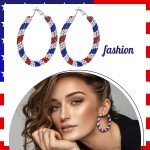 American Flag Hoop Earrings for 4th of July