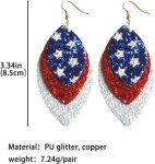 Patriotic 3-Layer Teardrop American Flag Earrings