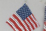 USA Flag Metal Mesh Earrings for 4th of July