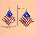 Patriotic American Flag Dangle Earrings for July 4th