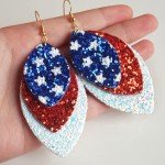Patriotic 3-Layer Teardrop American Flag Earrings
