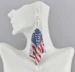 USA Flag Metal Mesh Earrings for 4th of July