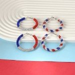 American Flag Hoop Earrings for 4th of July