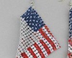 USA Flag Metal Mesh Earrings for 4th of July
