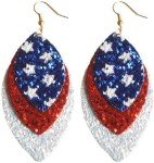 Patriotic 3-Layer Teardrop American Flag Earrings