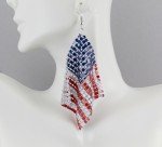 USA Flag Metal Mesh Earrings for 4th of July