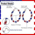 American Flag Hoop Earrings for 4th of July