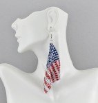 USA Flag Metal Mesh Earrings for 4th of July