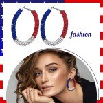 American Flag Hoop Earrings for 4th of July