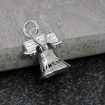 Patriotic Silver Liberty Bell Charm for July 4th
