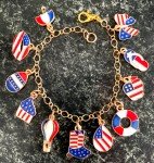 Patriotic Enamel Charm Bracelet for 4th of July