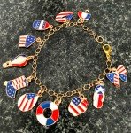 Patriotic Enamel Charm Bracelet for 4th of July
