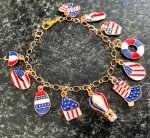 Patriotic Enamel Charm Bracelet for 4th of July