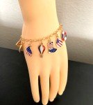 Patriotic Enamel Charm Bracelet for 4th of July
